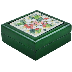 Polish Pottery 5.5" Jewelry Box. Hand made in Poland. Pattern U4812 designed by Maria Starzyk.