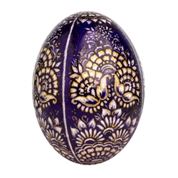 This beautifully designed duck egg is hand painted by master folk artist Krystyna Szkilnik from Opole, Poland. The painting is done in the traditional style from Opole. Signed and dated (2014) by the artist and ready to hang. Eggs are blown and can last