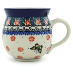 Polish Pottery 11 oz. Bubble Mug. Hand made in Poland and artist initialed.