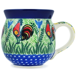 Polish Pottery 11 oz. Bubble Mug. Hand made in Poland. Pattern U2663 designed by Monika Kuczynska.