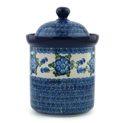 Polish Pottery 8.5" Canister. Hand made in Poland and artist initialed.