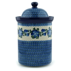 Polish Pottery 10.5" Canister. Hand made in Poland and artist initialed.