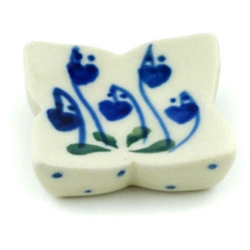 Polish Pottery 1" Spoon Rest. Hand made in Poland and artist initialed.