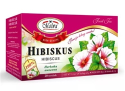 Another delightful and all-natural Polish tea. Contains 100% hibiscus flowers. 20 tea bags. Text in Polish, English and French.