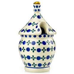 Polish Pottery 7" Honey Jar. Hand made in Poland and artist initialed.