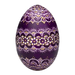 This beautifully designed duck egg is hand painted by master folk artist Krystyna Szkilnik from Opole, Poland. The painting is done in the traditional style from Opole. Signed and dated (2022) by the artist.