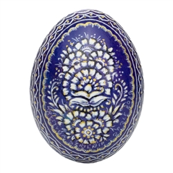 This beautifully designed duck egg is hand painted by master folk artist Krystyna Szkilnik from Opole, Poland. The painting is done in the traditional style from Opole. Signed and dated (2022) by the artist.