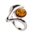 An oval of honey amber set in an artistic swirl of sterling silver.