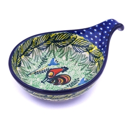 Polish Pottery 7" Condiment Dish. Hand made in Poland. Pattern U2663 designed by Monika Kuczynska.