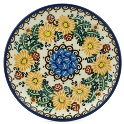 Polish Pottery 6" Bread & Butter Plate. Hand made in Poland. Pattern U1738 designed by Zofia Spychalska.