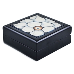 Polish Pottery 5.5" Jewelry Box. Hand made in Poland. Pattern U4638 designed by Maryla Iwicka.