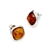 Gorgeous Baltic Amber square stud earrings framed in Sterling Silver. Size is approx .4" square