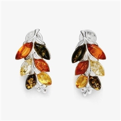 Gorgeous Baltic Amber earrings framed in Sterling Silver. Size is approx .75" X .4"