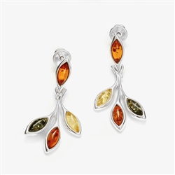 Gorgeous Baltic Amber earrings framed in Sterling Silver. Size is approx 1.25" X 0.5"