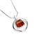 Artistic Framed Honey Amber And Silver Pendant  1.25"