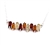 Beautiful sterling silver ncklace decorated with multi-color amber cabochons and with an adjustable 18" - 20" sterling silver chain.