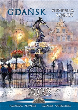 This beautiful small format spiral bound 12 month wall calendar features the works of Polish artist Katarzyna Tomala. 12 scenes from Gdansk-Gdynia-Sopot in watercolours.