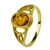 Gold plated silver and amber oval ring.  Amber size is approx 0.4" x 0.25"