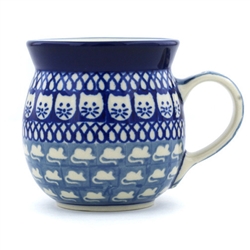 Polish Pottery 6 oz. Bubble Mug. Hand made in Poland. Pattern U9967 designed by Maryla Iwicka.