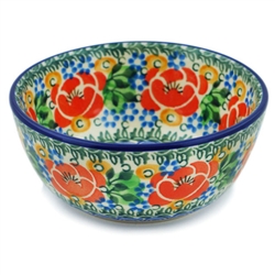 Polish Pottery 5" Ice Cream Bowl. Hand made in Poland. Pattern U2197 designed by Maria Starzyk.