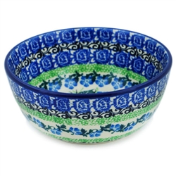 Polish Pottery 5" Ice Cream Bowl. Hand made in Poland. Pattern U4083 designed by Maria Starzyk.
