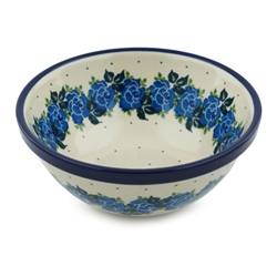 Polish Pottery 7" Nesting Kitchen Bowl. Hand made in Poland and artist initialed.