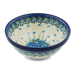 Polish Pottery 7" Nesting Kitchen Bowl. Hand made in Poland. Pattern U4992 designed by Maria Starzyk.