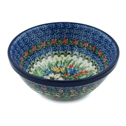 Polish Pottery 7" Nesting Kitchen Bowl. Hand made in Poland. Pattern U3683 designed by Teresa Liana.