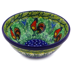 Polish Pottery 6" Bowl. Hand made in Poland. Pattern U2663 designed by Monika Kuczynska.