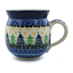 Polish Pottery 11 oz. Bubble Mug. Hand made in Poland and artist initialed.