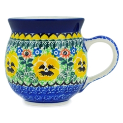 Polish Pottery 11 oz. Bubble Mug. Hand made in Poland. Pattern U2554 designed by Maria Starzyk.