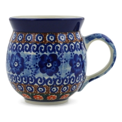 Polish Pottery 11 oz. Bubble Mug. Hand made in Poland. Pattern U57A designed by Anna Pasierbiewicz.