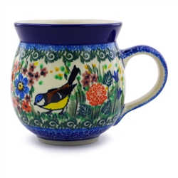 Polish Pottery 11 oz. Bubble Mug. Hand made in Poland. Pattern U3280 designed by Teresa Liana.