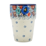 Polish Pottery 6 oz. Tumbler. Hand made in Poland. Pattern U4708 designed by Maria Starzyk.
