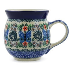 Polish Pottery 16 oz. Bubble Mug. Hand made in Poland. Pattern U1955 designed by Krystyna Deptula.