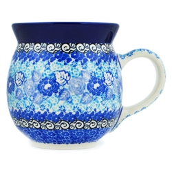 Polish Pottery 16 oz. Bubble Mug. Hand made in Poland. Pattern U3317 designed by Maria Starzyk.