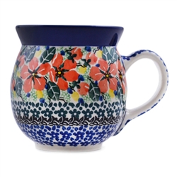 Polish Pottery 16 oz. Bubble Mug. Hand made in Poland. Pattern U2195 designed by Maria Starzyk.