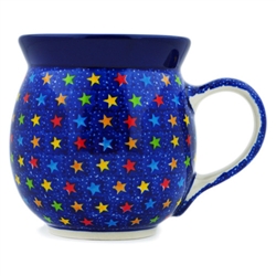 Polish Pottery 16 oz. Bubble Mug. Hand made in Poland. Pattern U4834 designed by Teresa Liana.