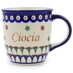Polish Pottery 12 oz. Ciocia/Aunt Mug. Hand made in Poland.