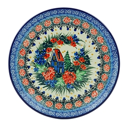 Polish Pottery 8" Dessert Plate. Hand made in Poland. Pattern U4025 designed by Teresa Liana.