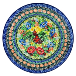 Polish Pottery 9.5" Soup / Pasta Plate. Hand made in Poland. Pattern U4054 designed by Maria Starzyk.