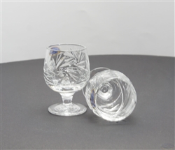 Genuine Polish 24% lead crystal hand cut design.. Set of 2. Size is approx 2.5" x 2".  Made In Poland.