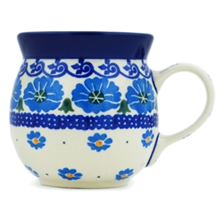 Polish Pottery 6 oz. Bubble Mug. Hand made in Poland and artist initialed.