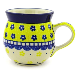 Polish Pottery 6 oz. Bubble Mug. Hand made in Poland and artist initialed.