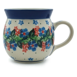 Polish Pottery 6 oz. Bubble Mug. Hand made in Poland and artist initialed.