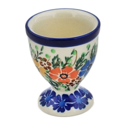 Polish Pottery 2.4" Egg Cup. Hand made in Poland. Pattern U2022 designed by Lucyna Lenkiewicz.