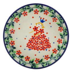 Polish Pottery 4" Plate. Hand made in Poland and artist initialed.