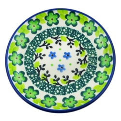 Polish Pottery 4" Plate. Hand made in Poland. Pattern U4931 designed by Teresa Liana.