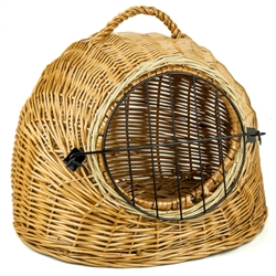 Polish Willow Wicker Igloo Pet Carrier 15"