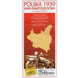 Amazing two sided road map of Poland from 1939 in the scale 1: 1,200,000 plus a lot of information about Poland in the interwar period, for example: plans of 63 cities, distance tables, nationalities, population density, administrative division and other
